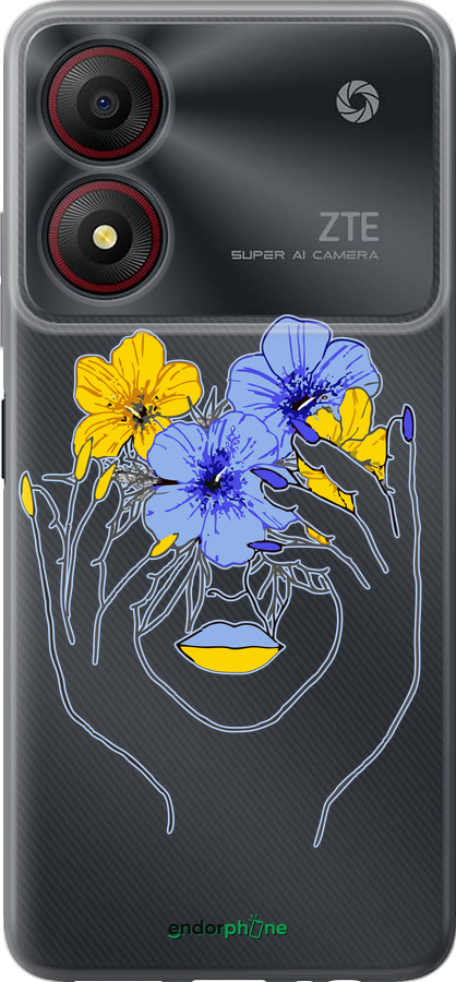 Силиконовый чехол Девушка v4 для ZTE Blade A34 - 5276u-3989 изображение 