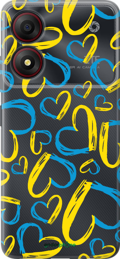 Силіконовий чехол Серця UA  для ZTE Blade A34 - 5292u-3989 изображение 