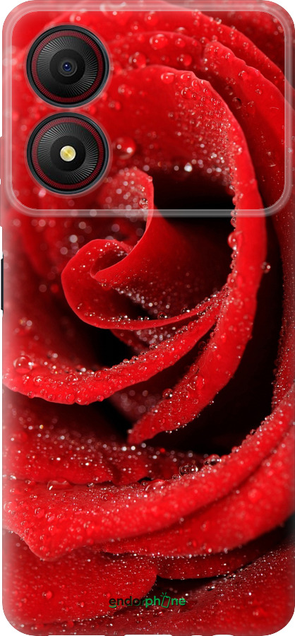 Силиконовый чехол Красная роза для ZTE Blade A34 - 529u-3989 изображение 