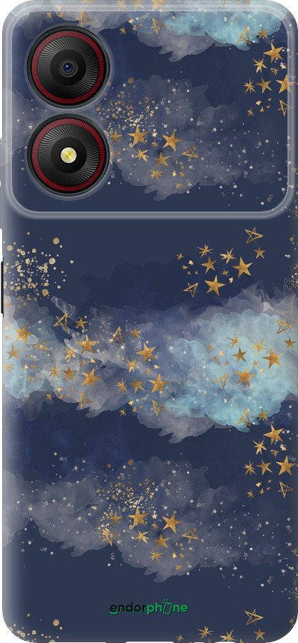 Силіконовий чехол Ніч золоті зірки для ZTE Blade A34 - 5421u-3989 изображение 