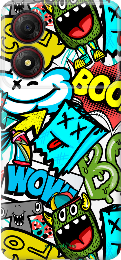 Силиконовый чехол Стикеры v4 для ZTE Blade A34 - 5508u-3989 изображение 