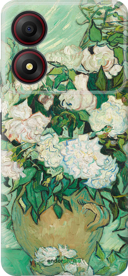 Силиконовый чехол Винсент Ван Гог. Ваза с розами для ZTE Blade A34 - 5543u-3989 изображение 