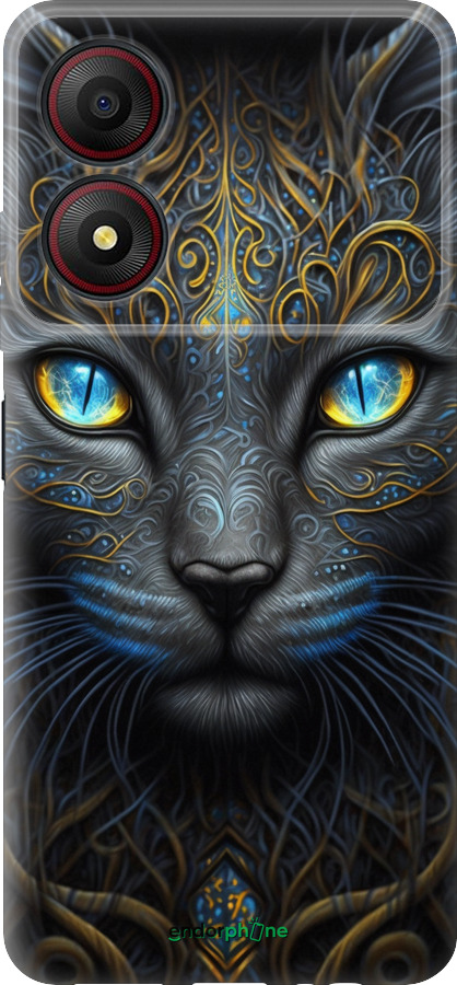 Силиконовый чехол Кошка для ZTE Blade A34 - 5548u-3989 изображение 