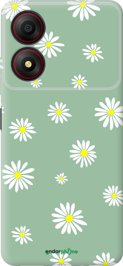 Силиконовый чехол Ромашки v4 для ZTE Blade A34 - 5603u-3989 изображение 