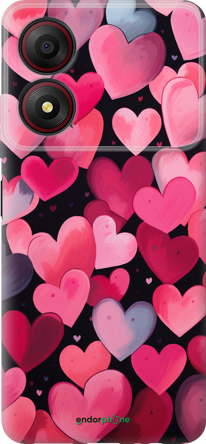 Силиконовый чехол Сердечки 4 для ZTE Blade A34 - 5662u-3989 изображение 