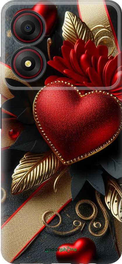 Силиконовый чехол Сердечки v2 для ZTE Blade A34 - 5832u-3989 изображение 