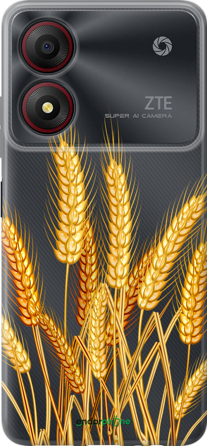 Силиконовый чехол Колоски пшеници для ZTE Blade A34 - 5866u-3989 изображение 