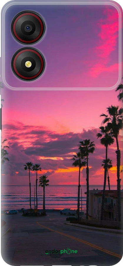 Силиконовый чехол Пальмы для ZTE Blade A34 - 5873u-3989 изображение 