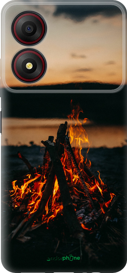 Силиконовый чехол Огонь для ZTE Blade A34 - 6021u-3989 изображение 