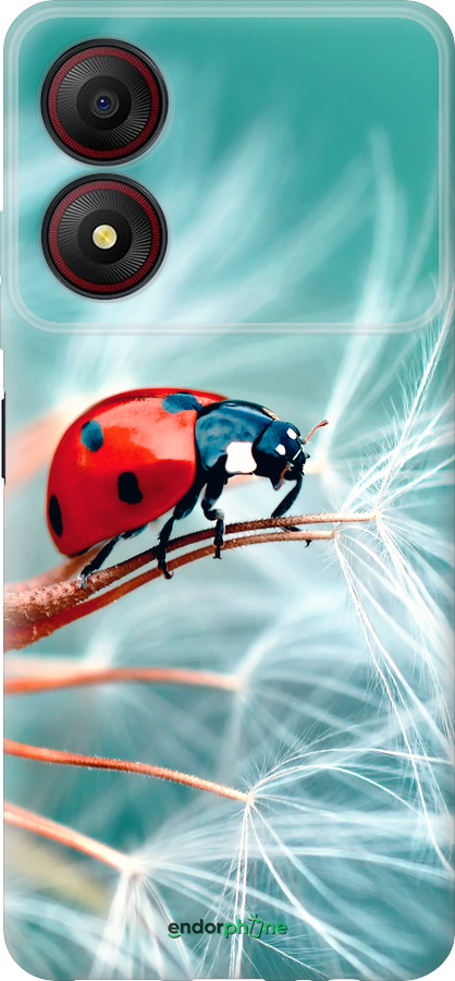 Силиконовый чехол Божья коровка для ZTE Blade A34 - 6049u-3989 изображение 