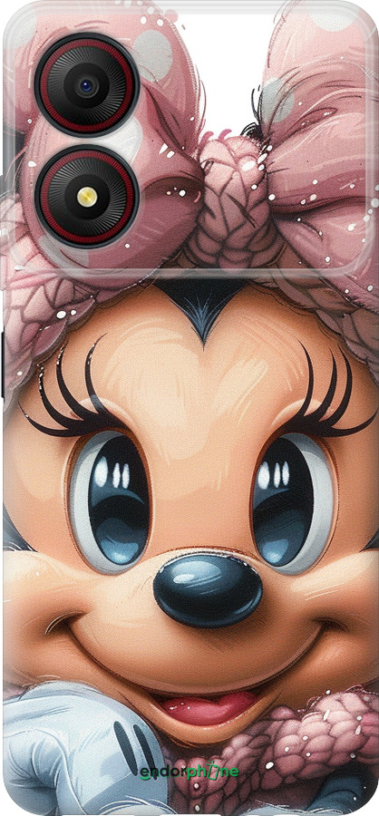 Силиконовый чехол Минни Маус с бантиком для ZTE Blade A34 - 6055u-3989 изображение 