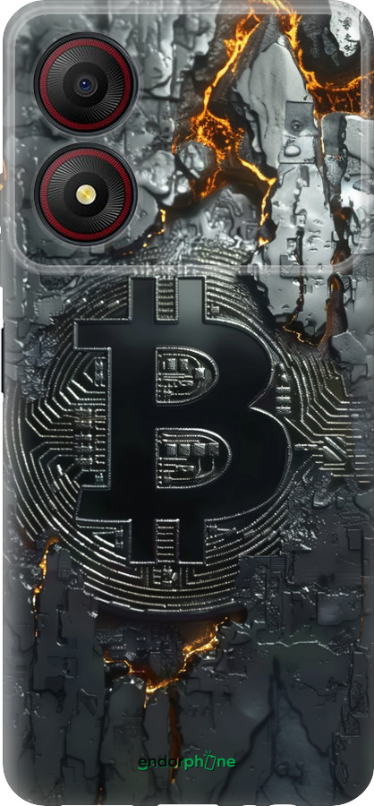 Силіконовий чехол Розпечений біткойн для ZTE Blade A34 - 6091u-3989 изображение 