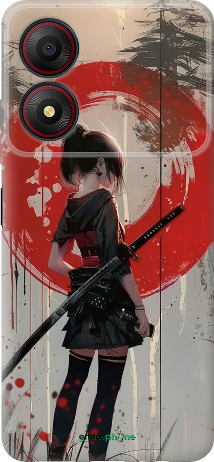 Силиконовый чехол Сумерки воина: Танец с катаной для ZTE Blade A34 - 6123u-3989 изображение 