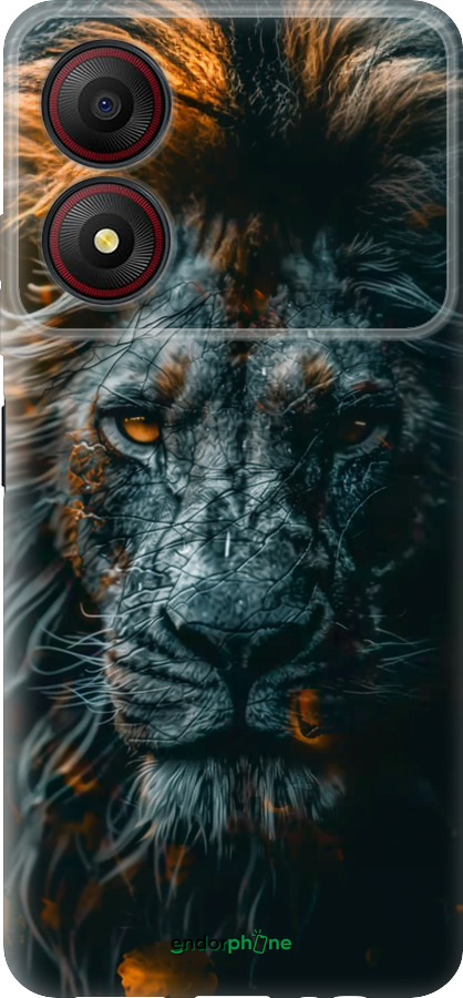 Силиконовый чехол Лев в сумерках для ZTE Blade A34 - 6154u-3989 изображение 