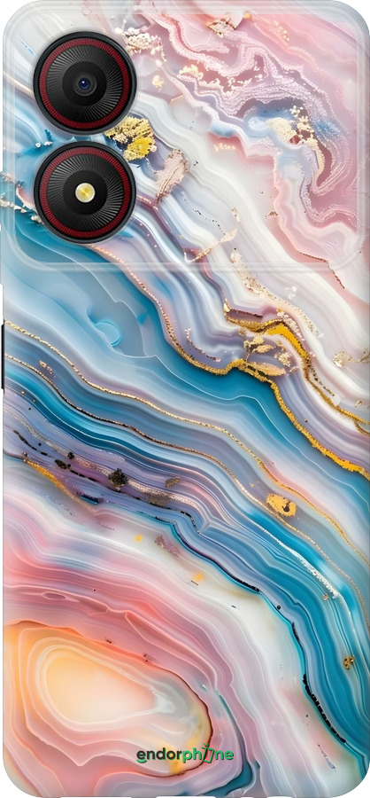 Силиконовый чехол Мрамор красивый для ZTE Blade A34 - 6376u-3989 изображение 