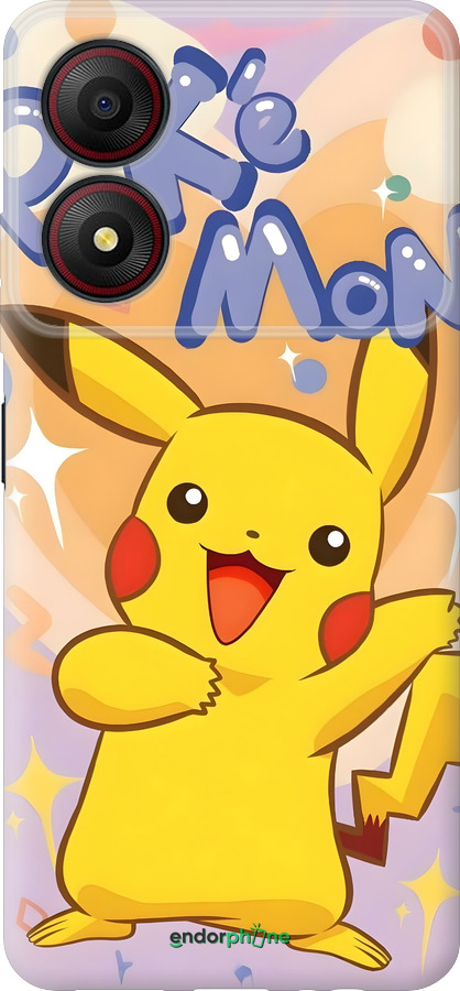 Силиконовый чехол Пикачу для ZTE Blade A34 - 6383u-3989 изображение 