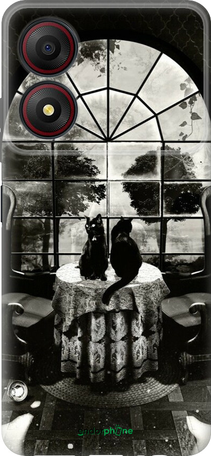 Силиконовый чехол Череп и коты для ZTE Blade A34 - 6432u-3989 изображение 