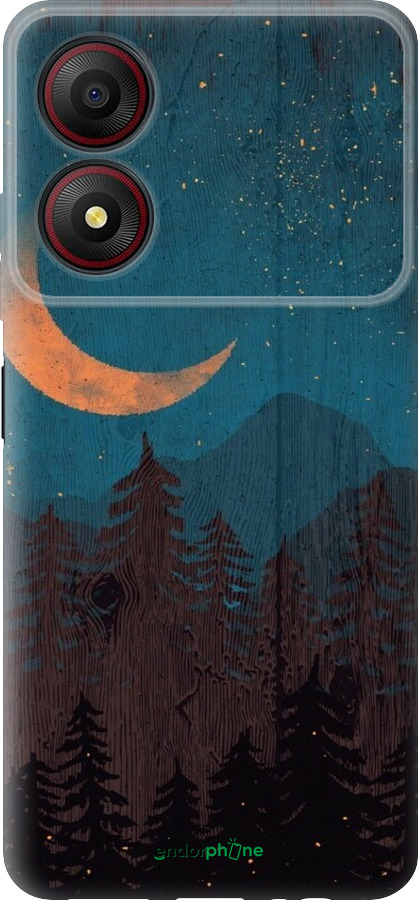 Силіконовий чехол Зоряний ліс для ZTE Blade A34 - 6480u-3989 изображение 