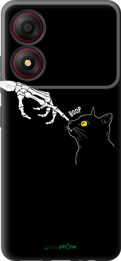 Силиконовый чехол Кошка для ZTE Blade A34 - 6505u-3989 изображение 