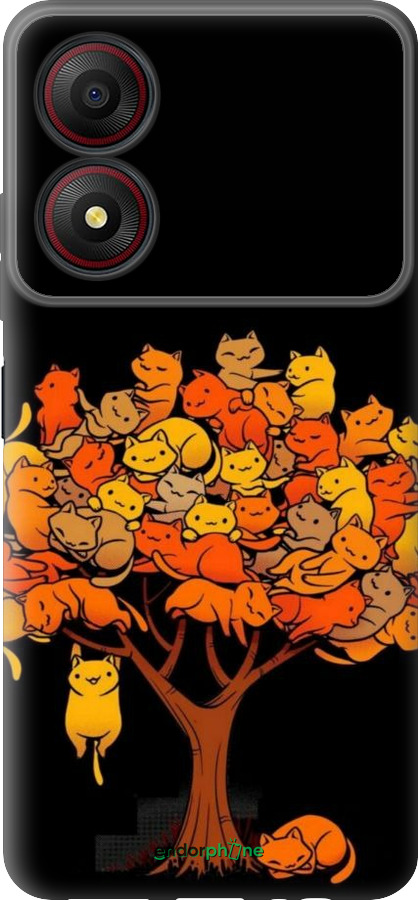 Силиконовый чехол Дерево и котики для ZTE Blade A34 - 6516u-3989 изображение 