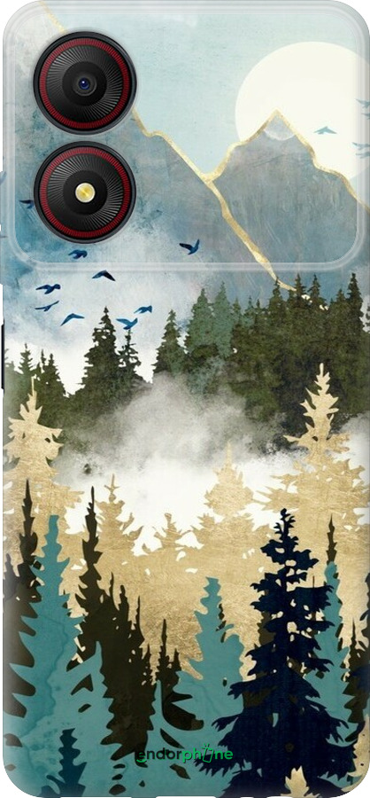 Силиконовый чехол С изображением лесного пейзажа для ZTE Blade A34 - 6548u-3989 изображение 