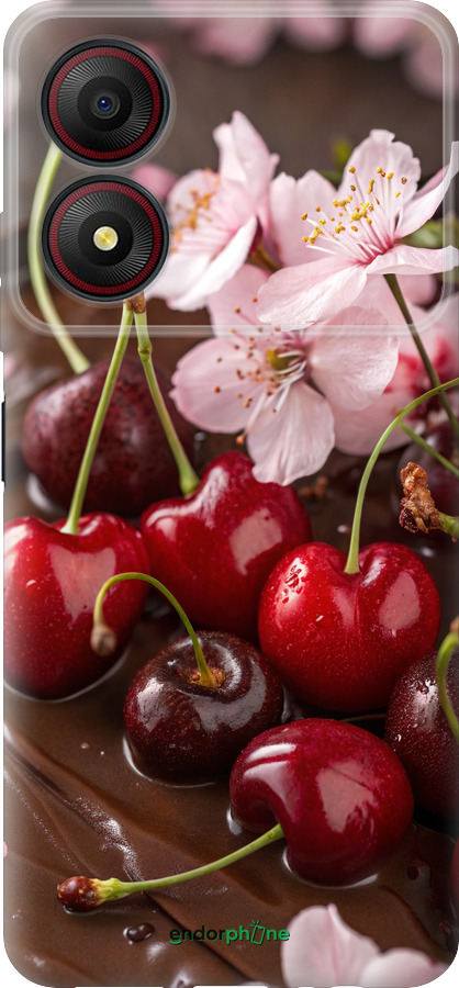 Силиконовый чехол Вишня в шоколаде для ZTE Blade A34 - 6698u-3989 изображение 