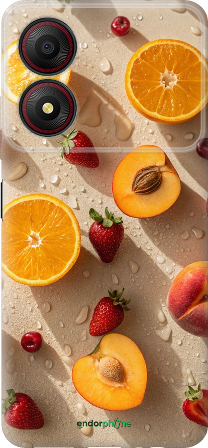 Силиконовый чехол Фрукты 3 для ZTE Blade A34 - 6703u-3989 изображение 