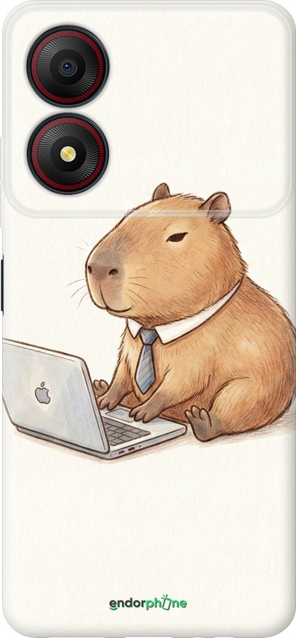 Силиконовый чехол Funny Capybara CEO Working для ZTE Blade A34 - 6777u-3989 изображение 