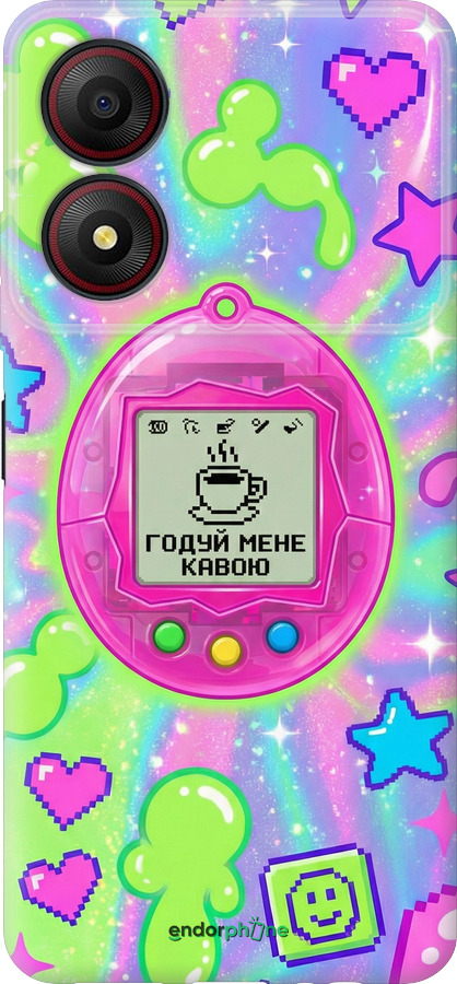 Силиконовый чехол Y2K Aesthetic Retro Pet: Годуй мене кавою для ZTE Blade A34 - 6784u-3989 изображение 