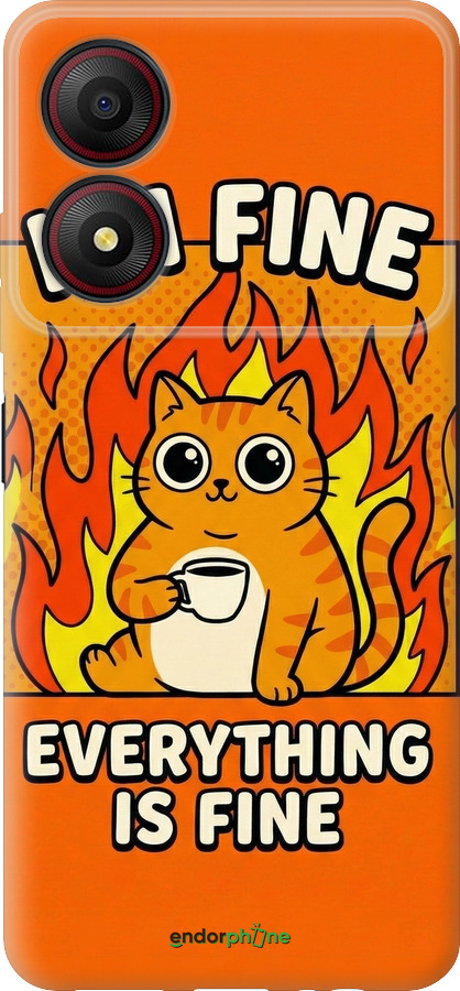 Силиконовый чехол Funny Cat для ZTE Blade A34 - 6786u-3989 изображение 