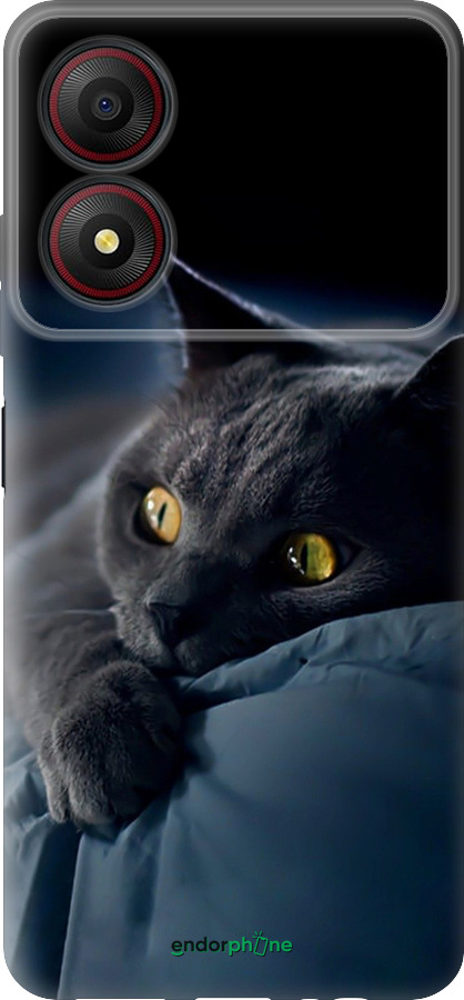 Силіконовий чехол Димчастий кіт для ZTE Blade A34 - 825u-3989 изображение 