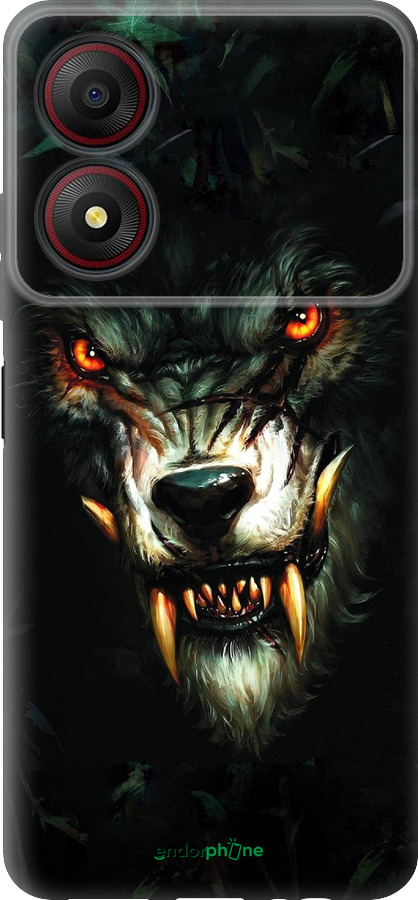 Силиконовый чехол Дьявольский волк для ZTE Blade A34 - 833u-3989 изображение 