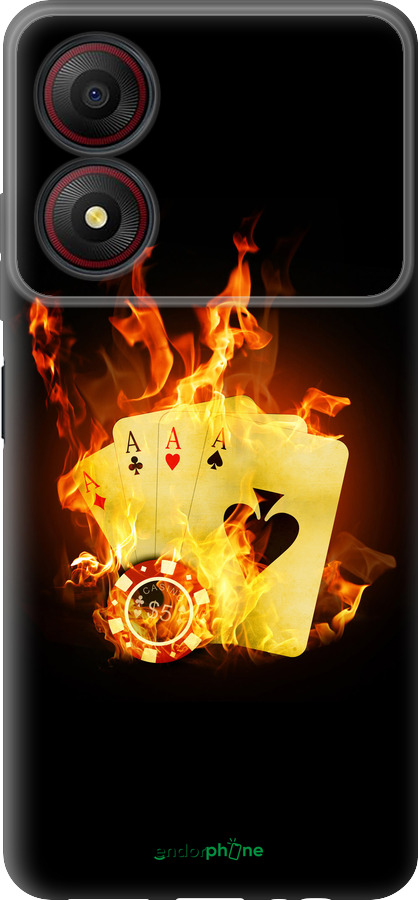 Силиконовый чехол Горящие карты для ZTE Blade A34 - 839u-3989 изображение 