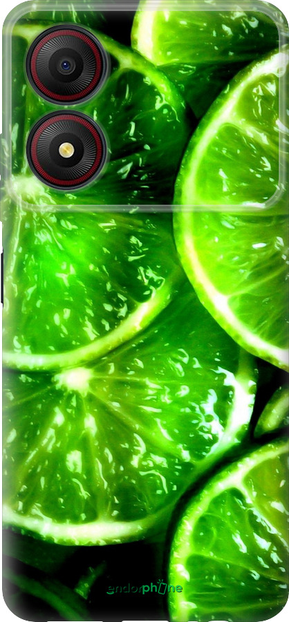 Силиконовый чехол Зелёные дольки лимона для ZTE Blade A34 - 852u-3989 изображение 