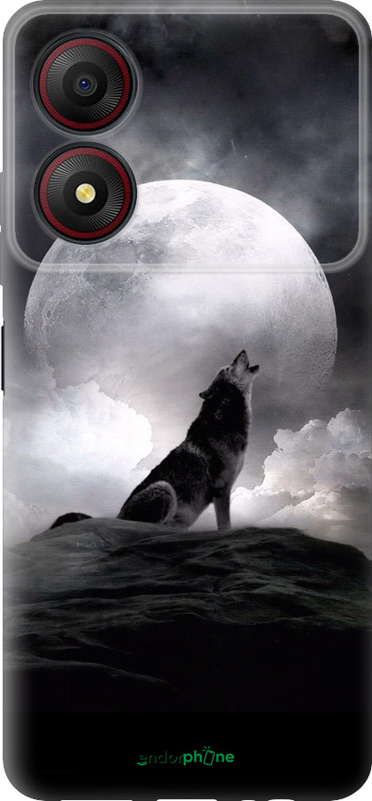 Силиконовый чехол Воющий волк для ZTE Blade A34 - 934u-3989 изображение 