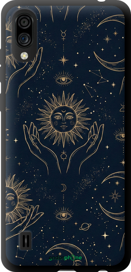 TPU чехол Celestial Harmony: Sun & Moon Gold Mystic Pattern для ZTE Blade A5 2020 - 6778b-2111 изображение 