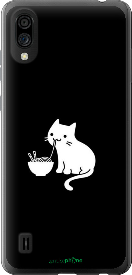 Силиконовый чехол С милым котом на черном фоне для ZTE Blade A5 2020 - 6528u-2111 изображение 