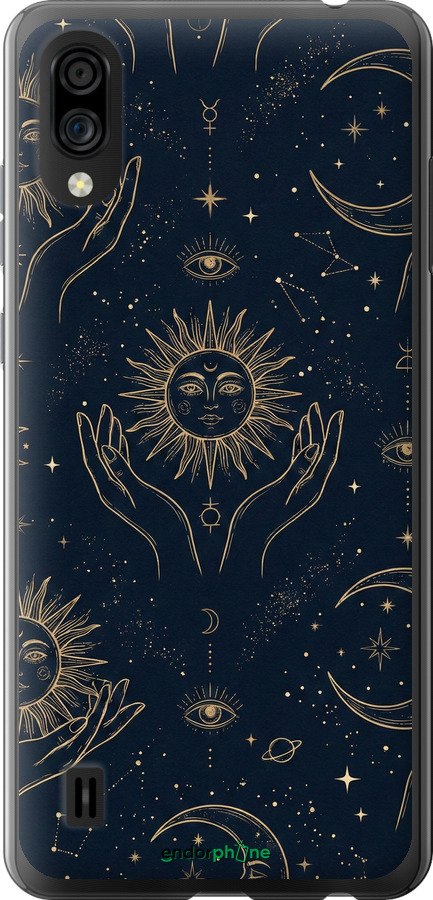 Силиконовый чехол Celestial Harmony: Sun & Moon Gold Mystic Pattern для ZTE Blade A5 2020 - 6778u-2111 изображение 