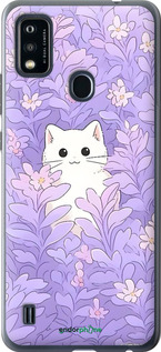 Силиконовый чехол Котик в цветах для ZTE Blade A51 - 6390u-2506 изображение 