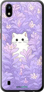 Силиконовый чехол Котик в цветах для ZTE Blade A7 2019 - 6390u-2110 изображение 