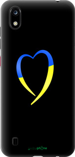 Силиконовый чехол Жёлто-голубое сердце для ZTE Blade A7 2019 - 885u-2110 изображение 