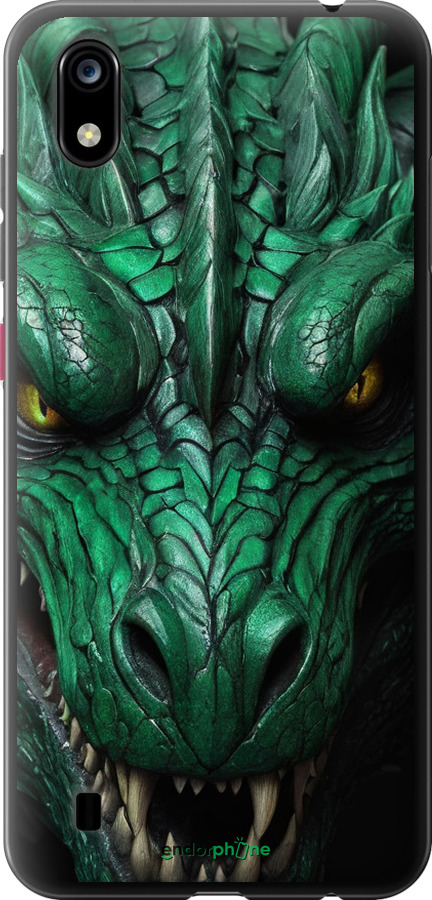 Силиконовый чехол Зелёный дракон v2 для ZTE Blade A7 2019 - 5817u-2110 изображение 