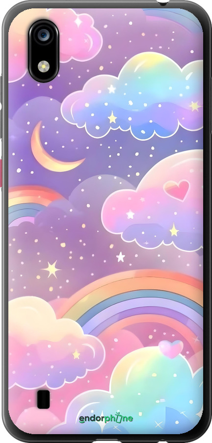 Силиконовый чехол Облака и радуга для ZTE Blade A7 2019 - 6312u-2110 изображение 
