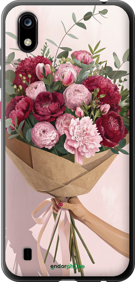 Силиконовый чехол Пионы 1 для ZTE Blade A7 2019 - 6705u-2110 изображение 
