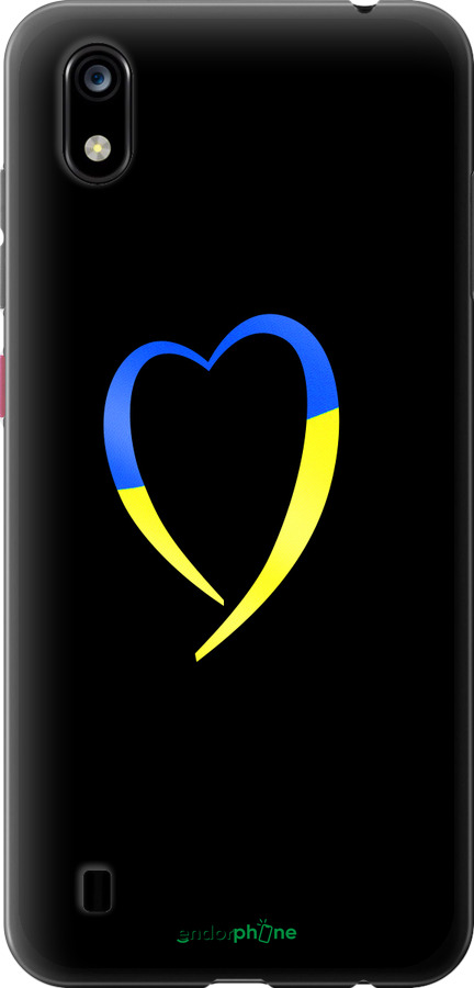 

Силіконовий чохол "Жовто-блакитне серце" для ZTE Blade A7 2019, Чорний