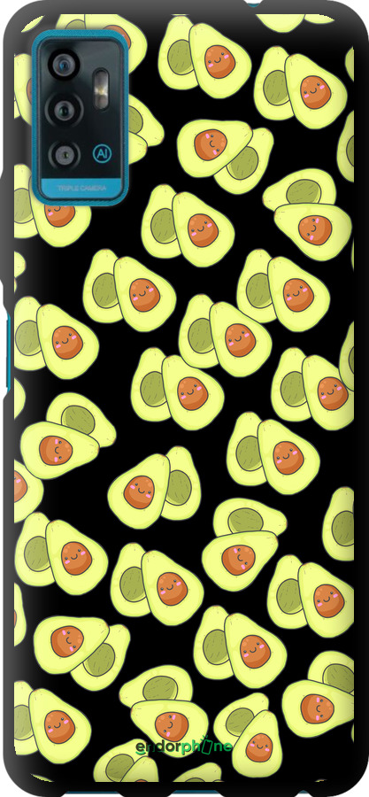 

TPU musta cover "Hauskat avokadot" for ZTE Blade A71