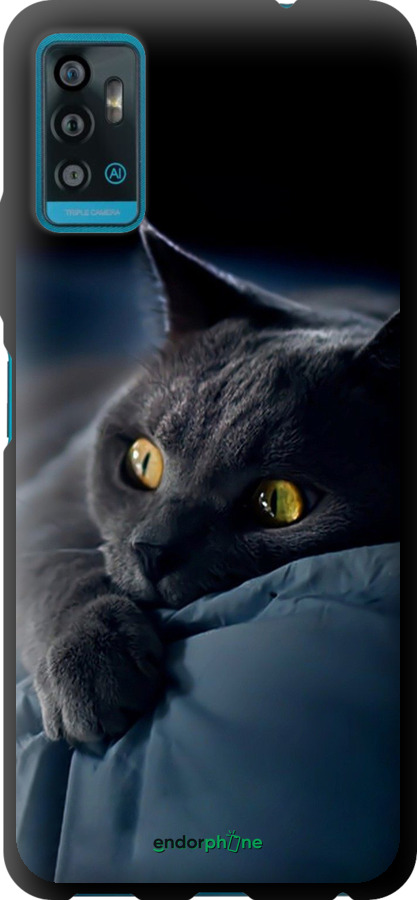 

TPU чохол "Димчастий кіт" для ZTE Blade A71, Сірий
