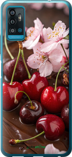 Силиконовый чехол Вишня в шоколаде для ZTE Blade A71 - 6698u-2523 изображение 