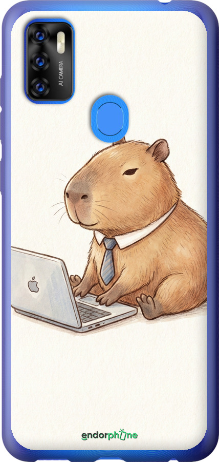 Силиконовый чехол Funny Capybara CEO Working для ZTE Blade A7S 2020 - 6777u-2454 изображение 