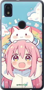 Силиконовый чехол Девочка аниме радуга для ZTE Blade L210 - 6304u-2453 изображение 